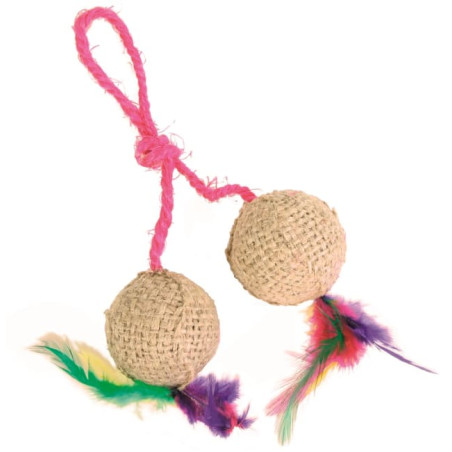 TRIXIE 2 PALLINE C/CORDA JUTA CM.4,5