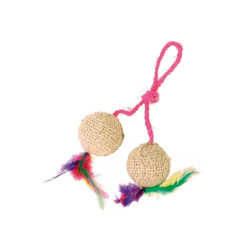 TRIXIE 2 PALLINE C/CORDA JUTA CM.4,5