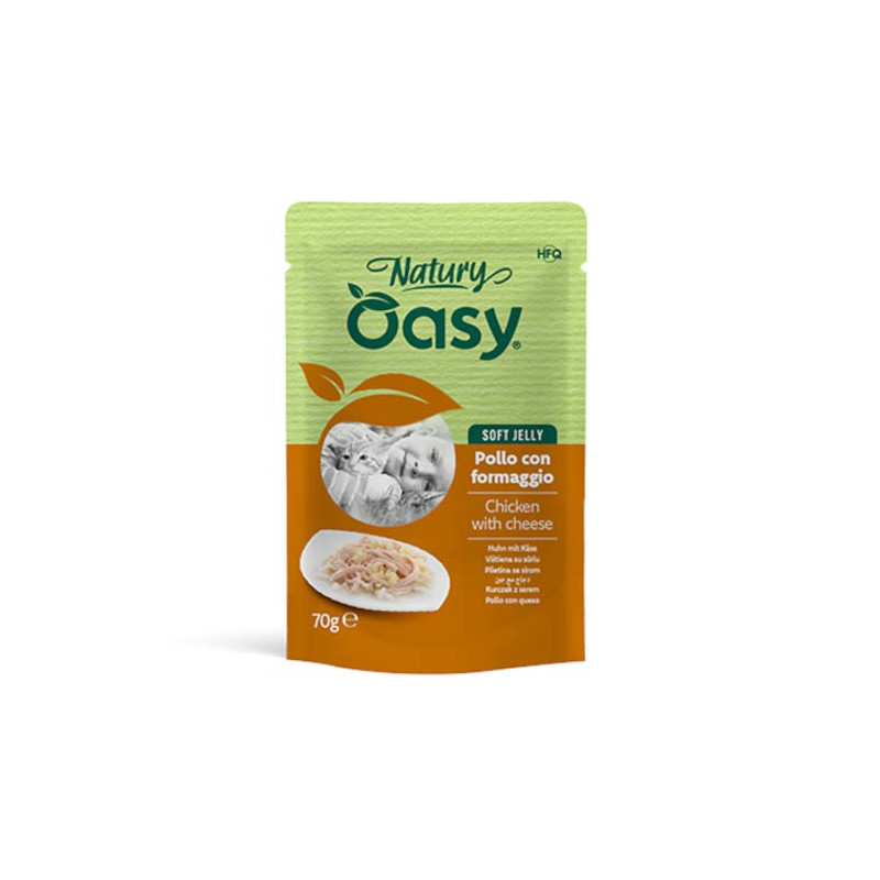 OASY CAT NATURY SOFT JELLY POLLO C/FORMAGGIO GR.70