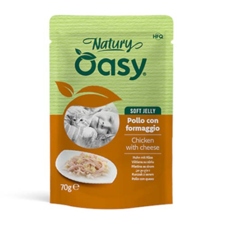 OASY CAT NATURY SOFT JELLY POLLO C/FORMAGGIO GR.70
