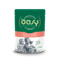 OASY CAT MORE LOVE POLLO/SALMONE ROSA BS GR.70