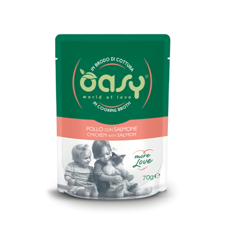 OASY CAT MORE LOVE POLLO/SALMONE ROSA BS GR.70