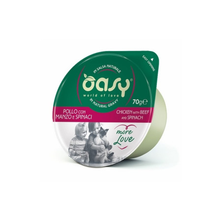 OASY CAT MORE LOVE POLLO/MANZO/SPINACI GR.70