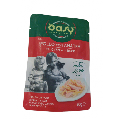 OASY CAT MORE LOVE POLLO/ANATRA BS GR.70