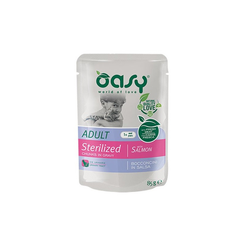 OASY CAT BOCC.AD.STERILIZED SALMON GR.85 BS.