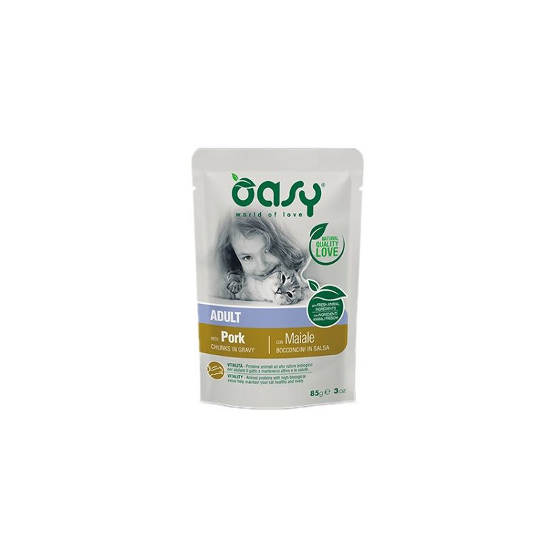 OASY CAT BOCCONCINI ADULT PORK BS.GR.85