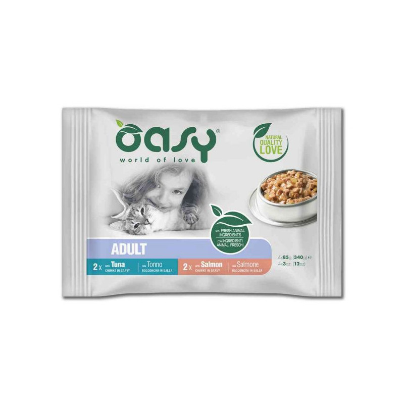 OASY CAT BOCCONCINI ADULT FISH SELECTION GR.85X4