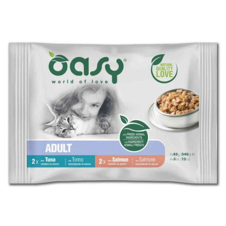 OASY CAT BOCCONCINI ADULT FISH SELECTION GR.85X4