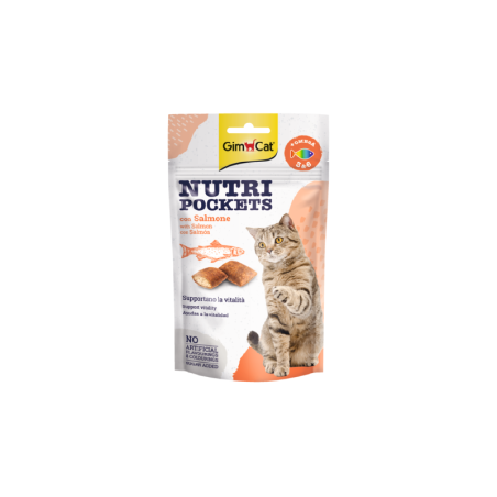 GIMCAT NUTRI POCKETS C/SALMONE/OMEGA 3 BS GR.60