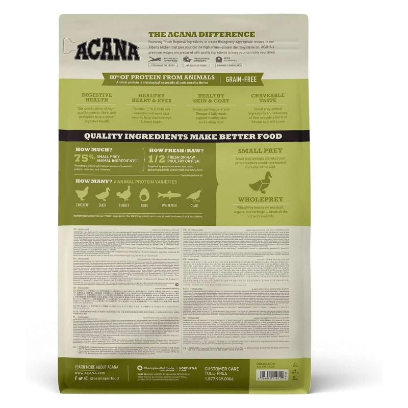 ACANA CAT GRAIN FREE GRASSLANDS KG.1,8