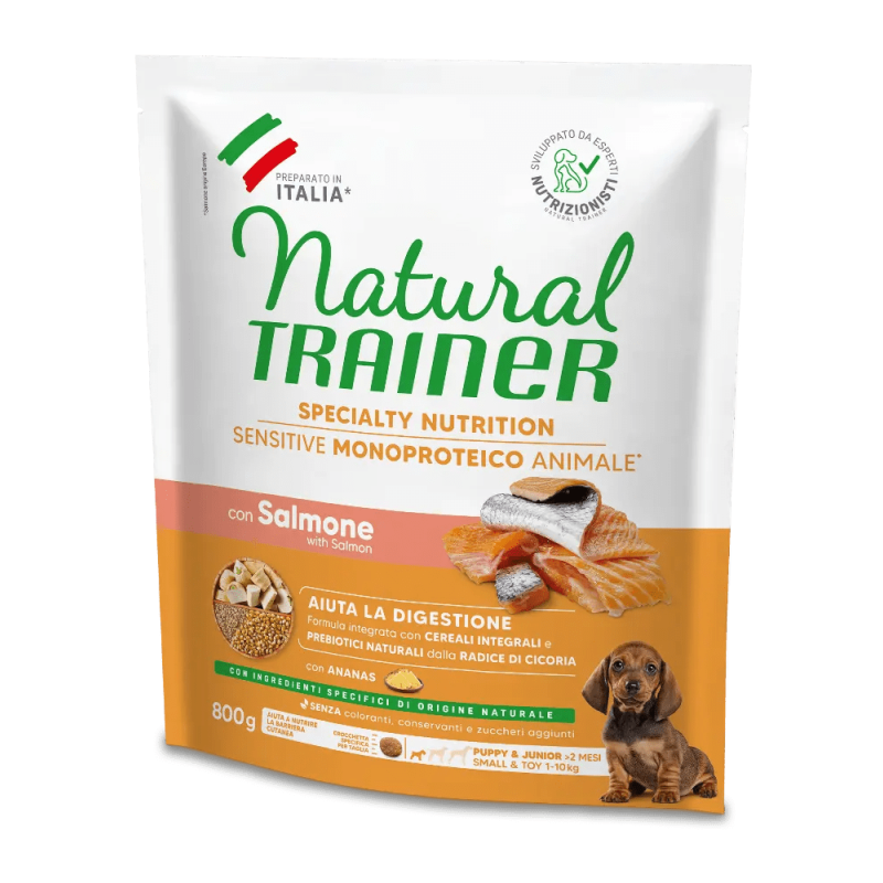 TRAINER NAT.SENS.NO GLUT.S/T PUPPY SALMONE GR.800