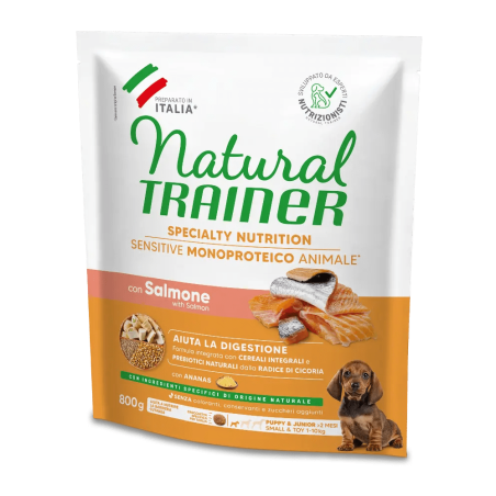 TRAINER NAT.SENS.NO GLUT.S/T PUPPY SALMONE GR.800