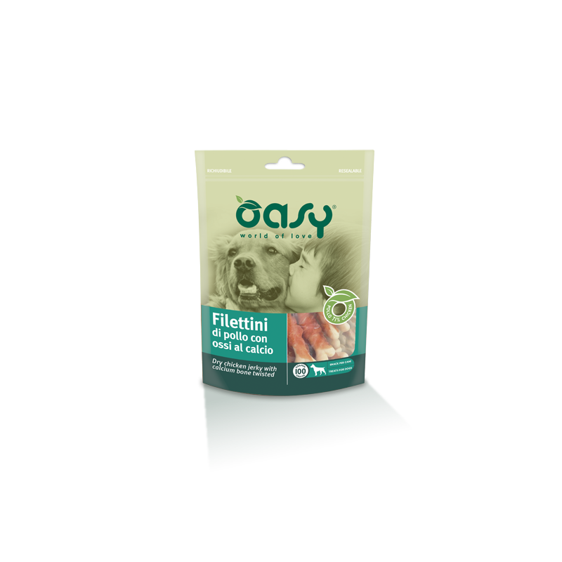 OASY SNACK FILETTINI POLLO OSSI AL CALCIO GR.100