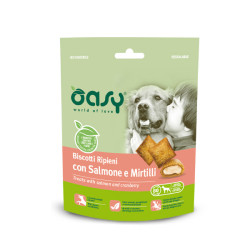 OASY SNACK DOG BISCOTTI RIP.SALMONE/MIRTILLI GR.80
