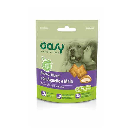 OASY SNACK DOG BISCOTTI RIP.AGNELLO/MELA GR.80