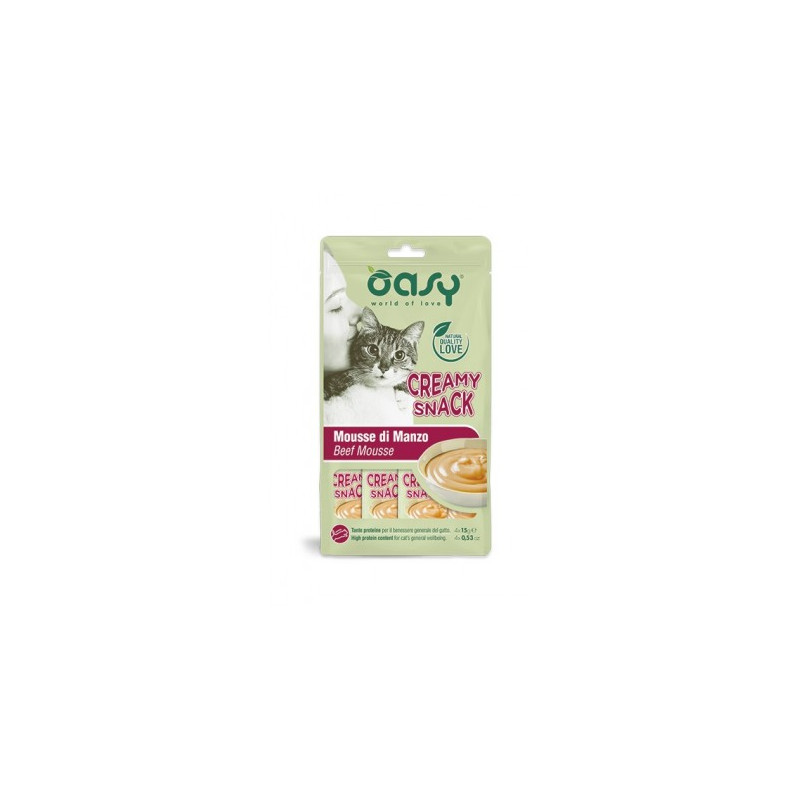 OASY SNACK CAT CREAMY MANZO GR.60